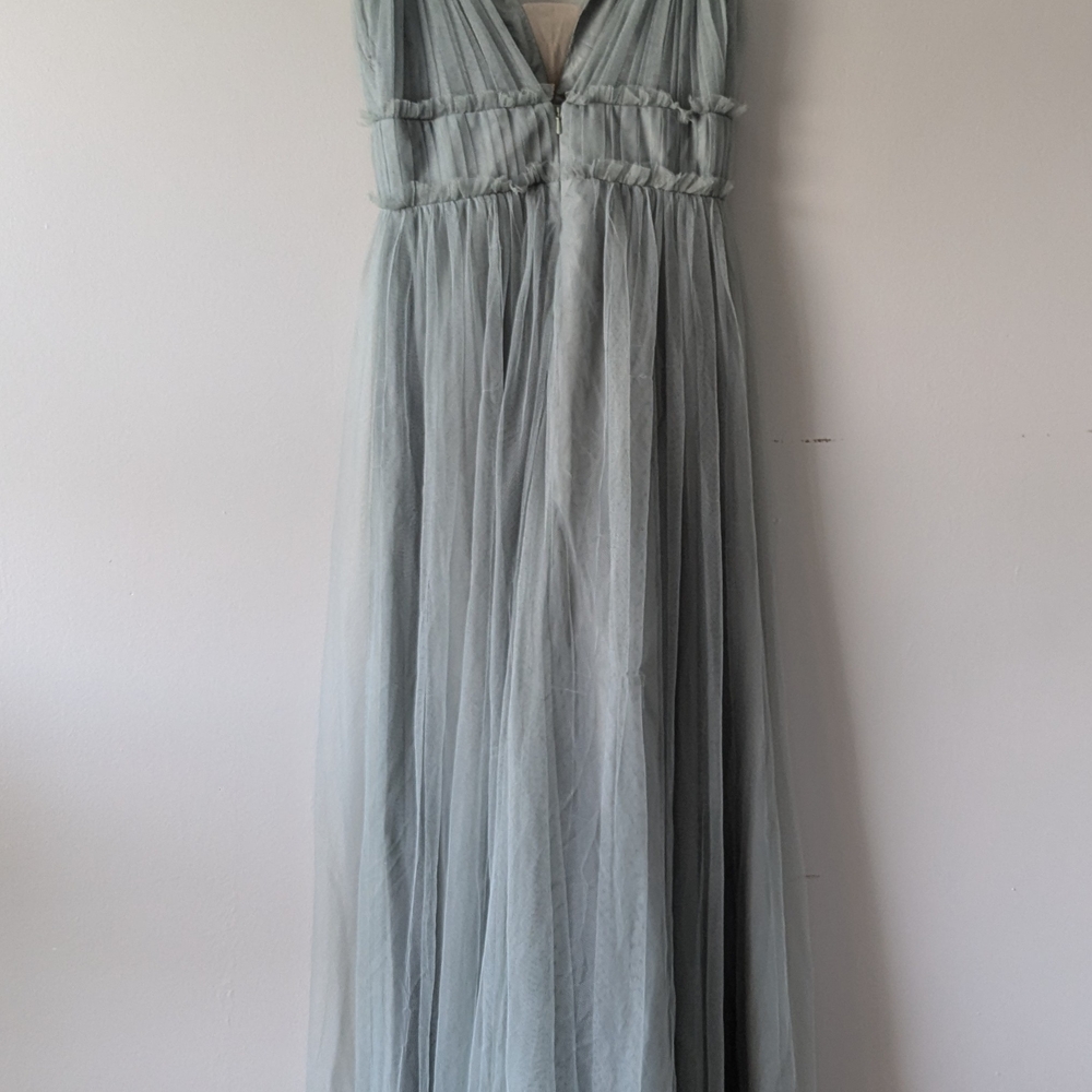 Revelry Alma Tulle Sage Maxi Dress - Picture 4 of 6